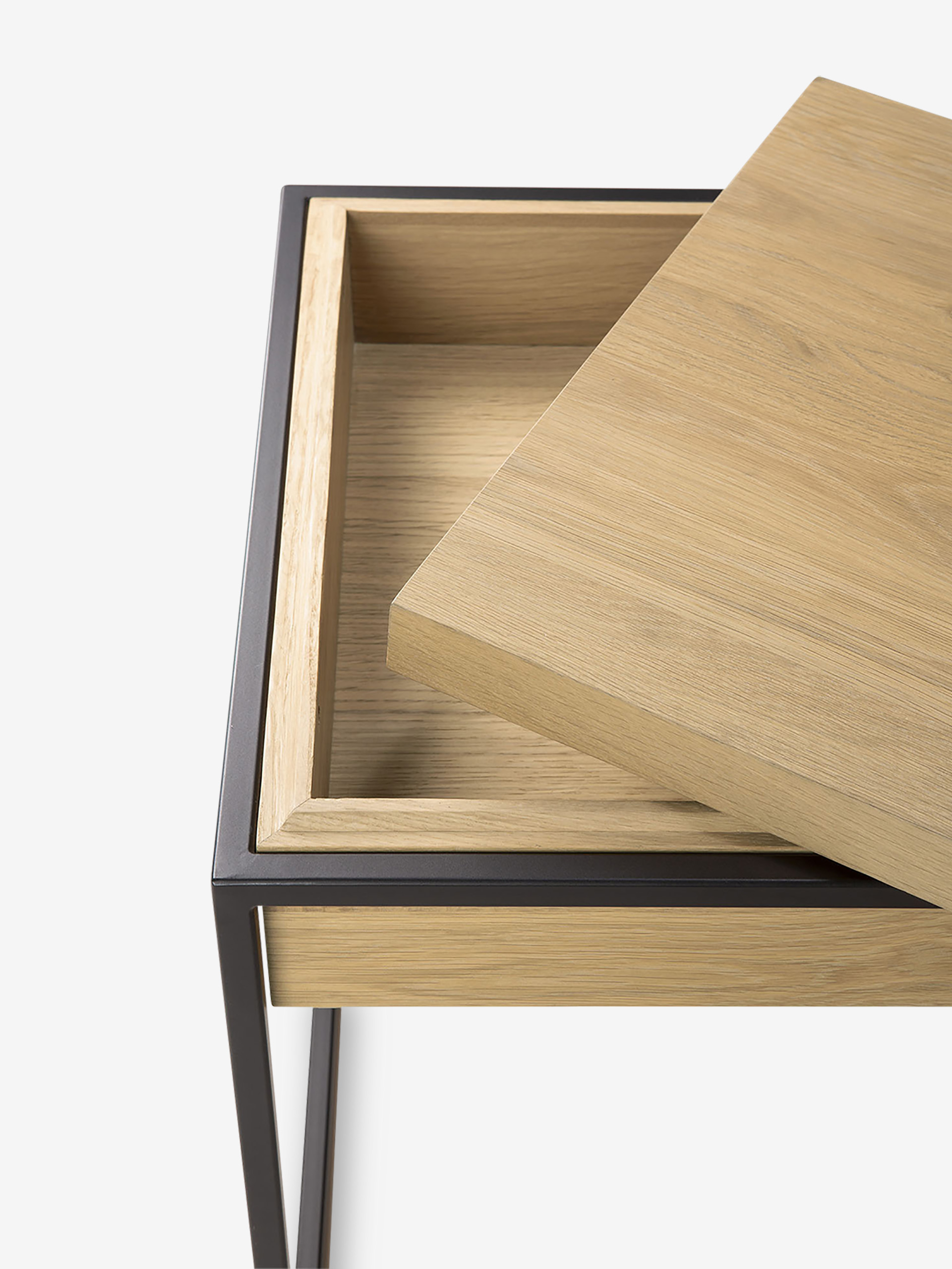 TABLE D'APPOINT MONOLIT EN CHENE - Black , Home design Bensimon