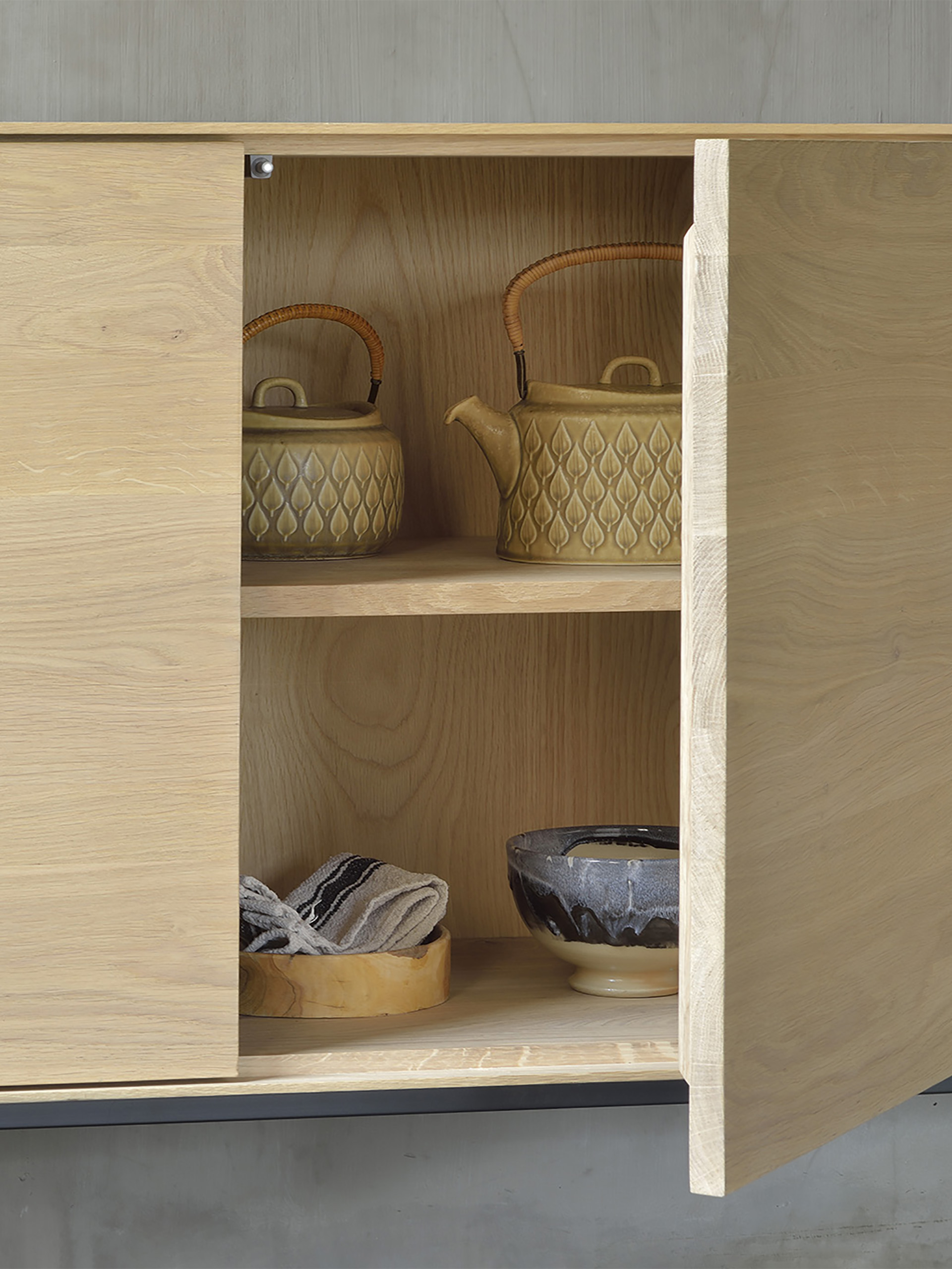 TABLE CHEVET 1TIR SPINDLE 55X35X52 - Light oak , Home design Bensimon