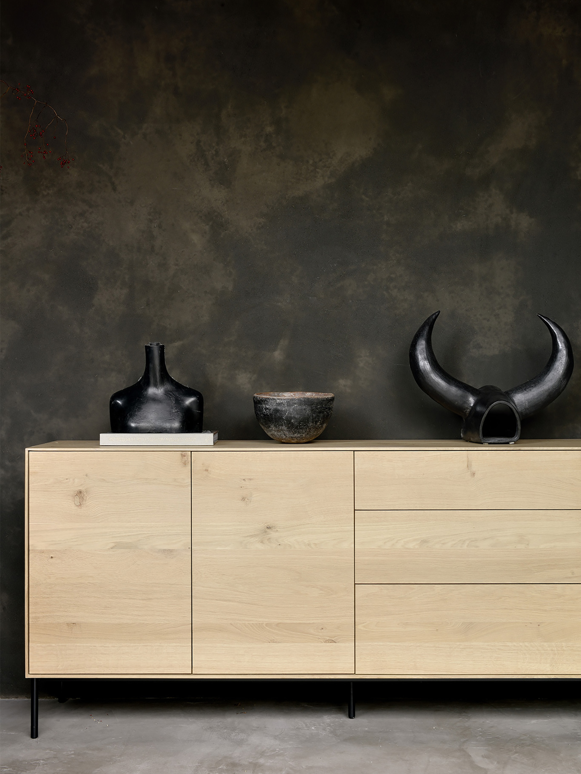 BUFFET WHITEBIRD EN CHENE - 2 PORTES 3 TIROIRS - Light oak , Home design Bensimon