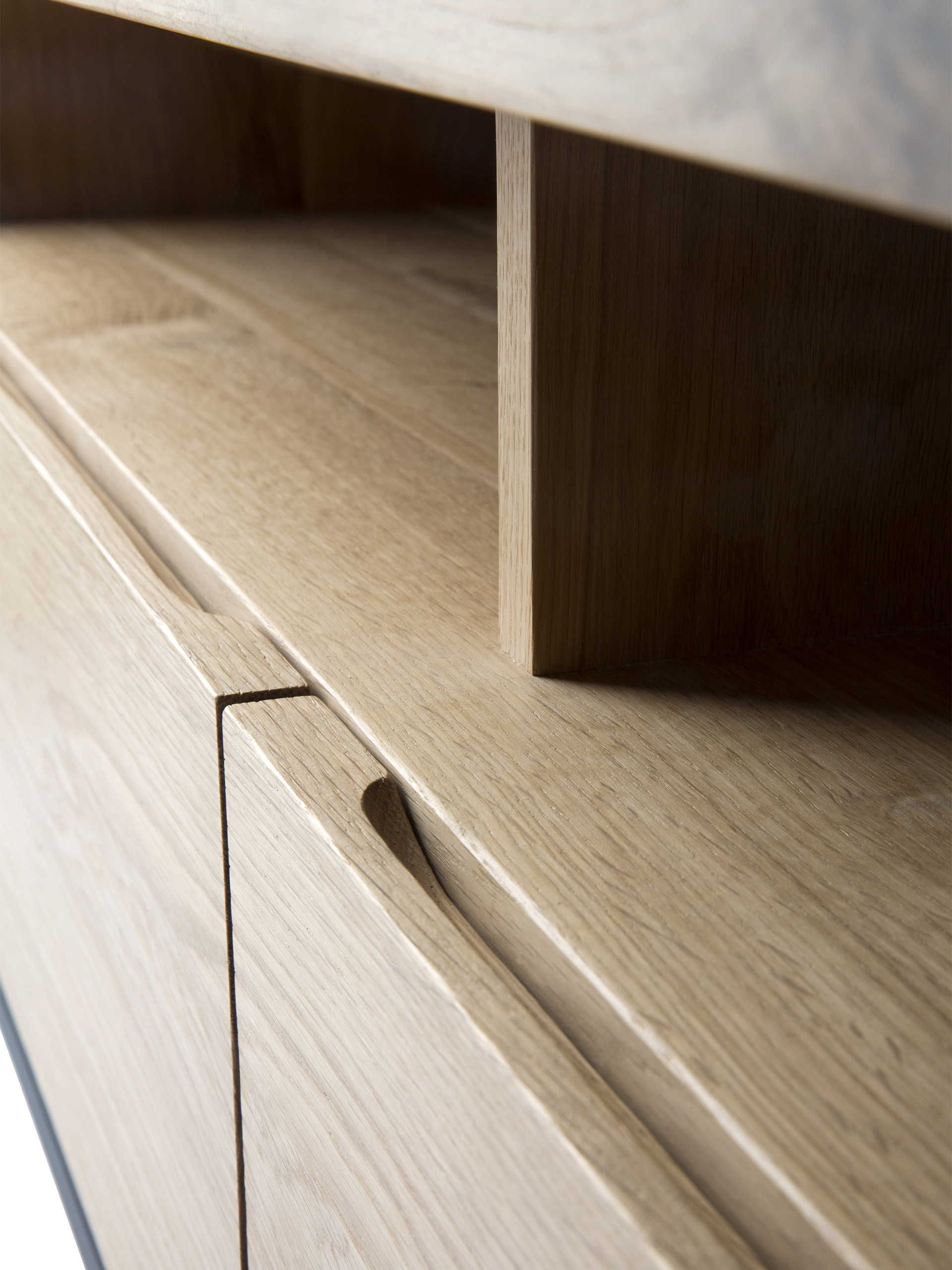 MEUBLE TV LIGNA EN CHENE - 3 TIROIRS - Light oak , Home design Bensimon