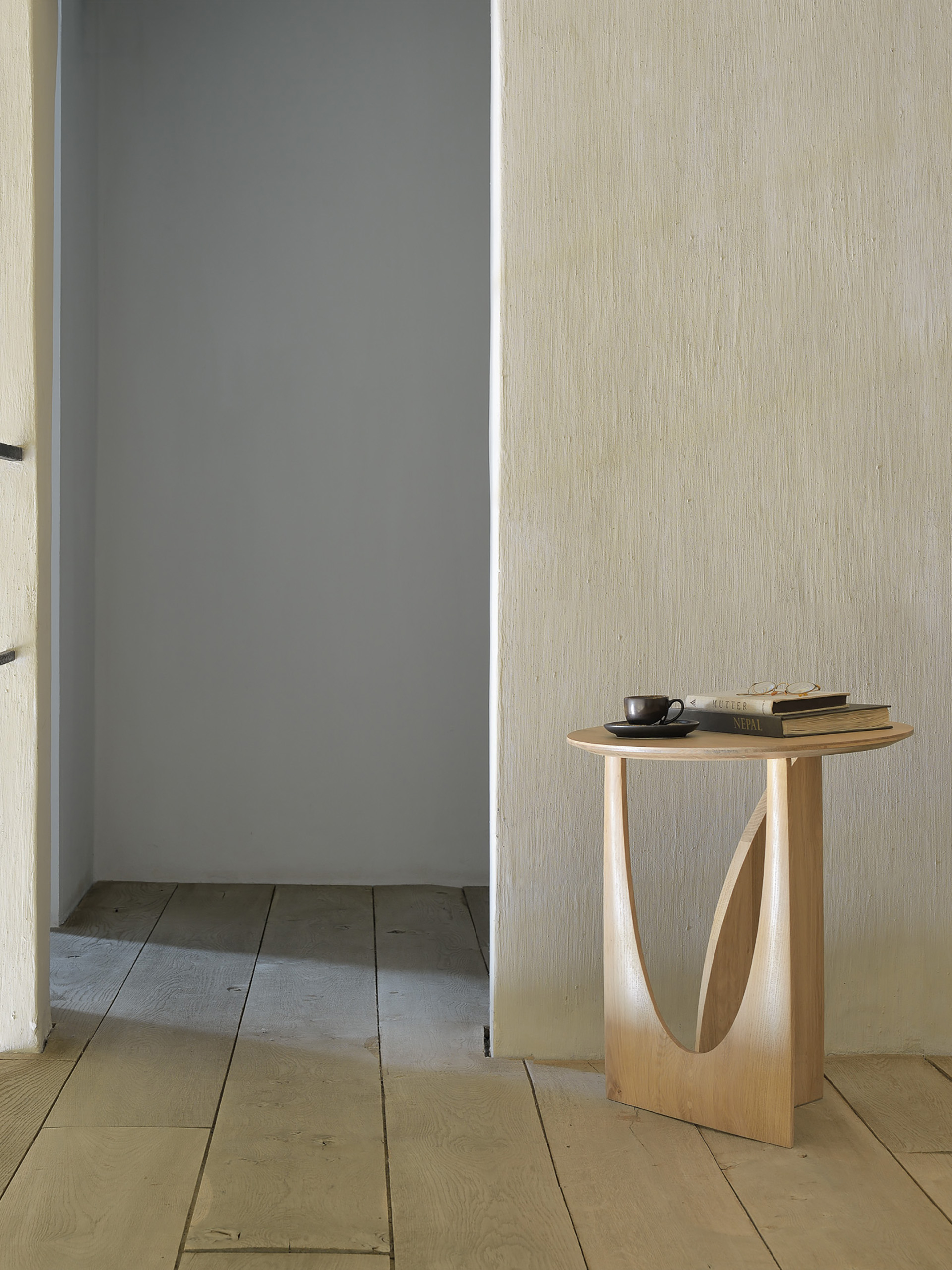 BOUT DE CANAPE GEOMETRIC CHENE CLAIR -  Light oak , Home design Bensimon