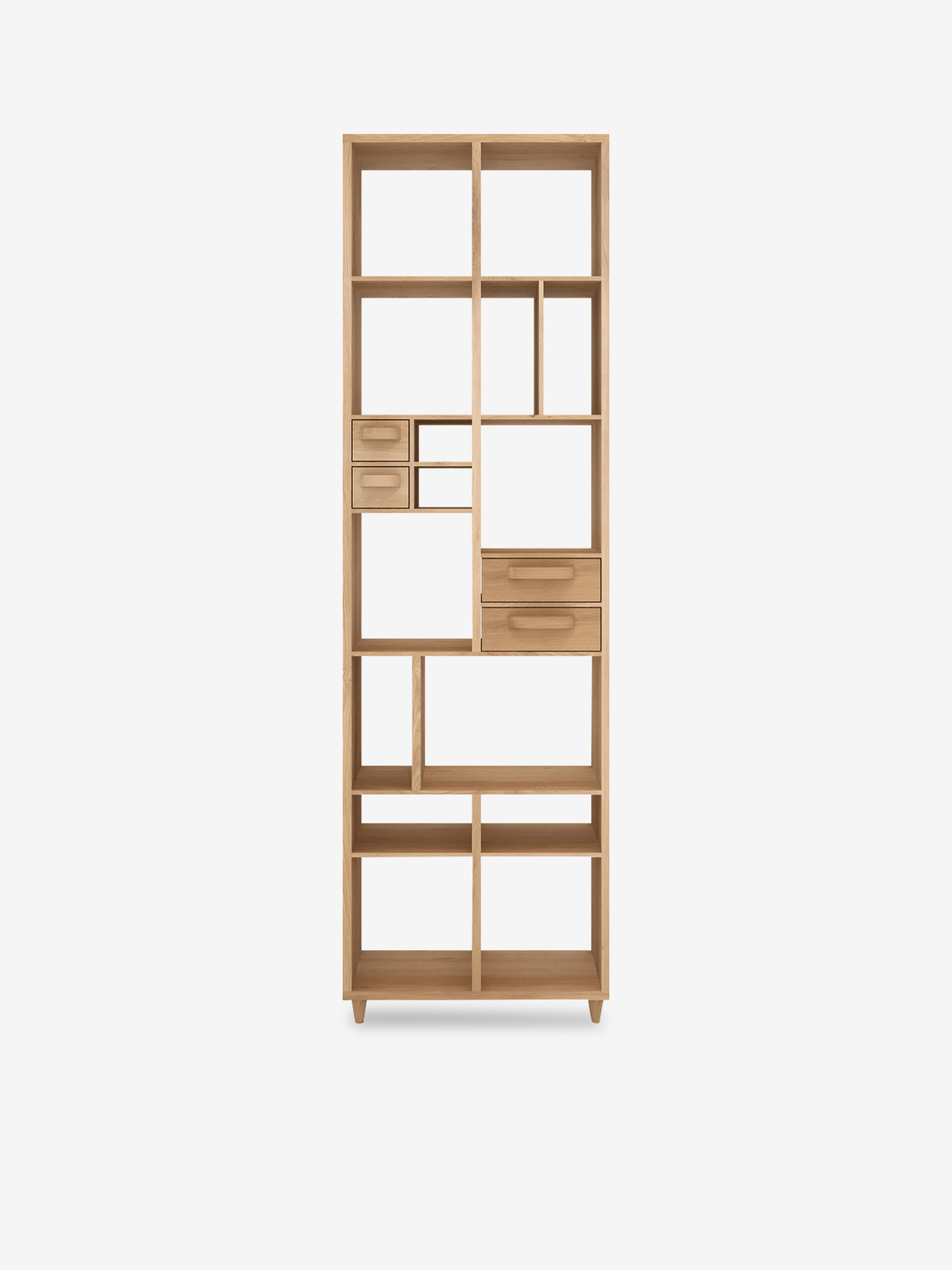 ETAGERE PIROUETTE EN CHENE 4 TIROIRS -  Light oak , Home design Bensimon