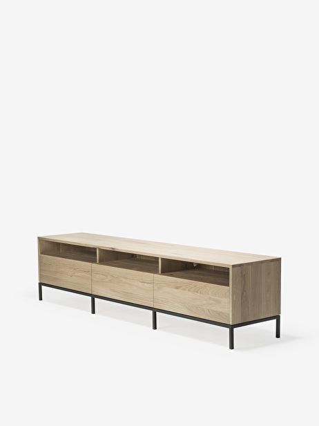 MEUBLE TV LIGNA EN CHENE - 3 TIROIRS -  Light oak , Home design Bensimon