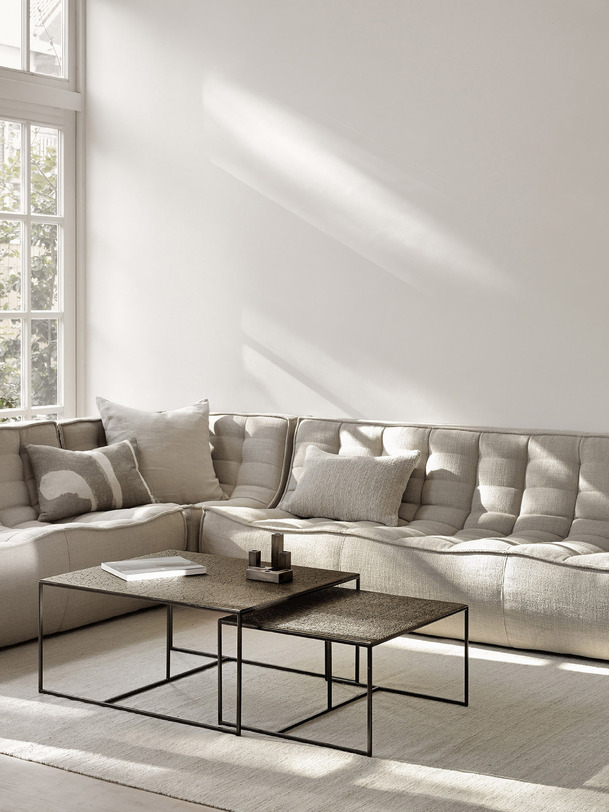 N701 SOFA 3 SEATER BEIGE 210x91x76 - Beige , Home design Bensimon