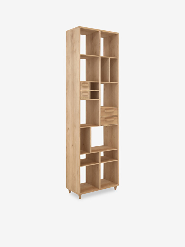 ETAGERE PIROUETTE EN CHENE 4 TIROIRS -  Light oak , Home design Bensimon