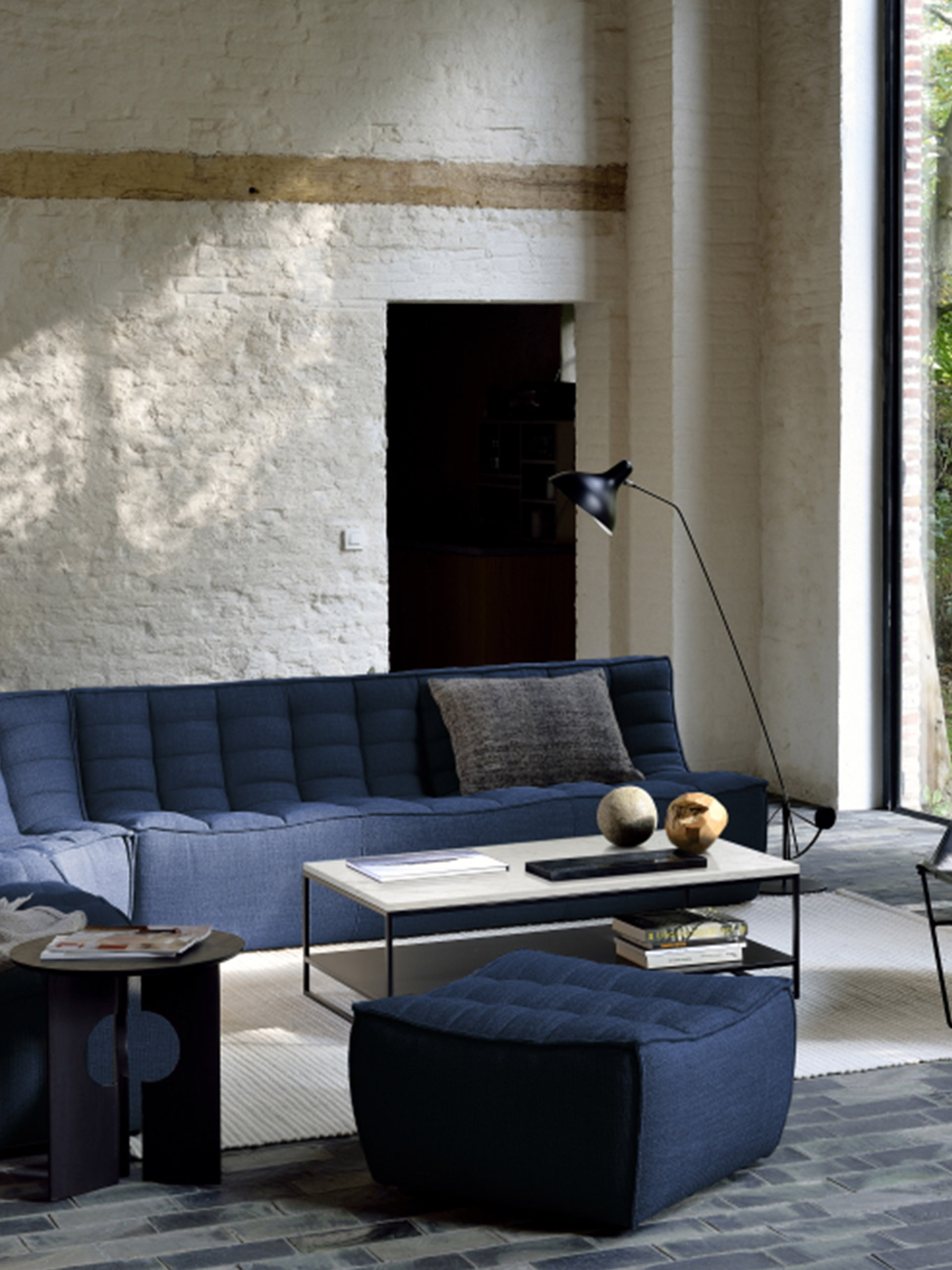 N701 SOFA FOOTSTOOL - BEIGE - 70X70X42 - Beige , Home design Bensimon