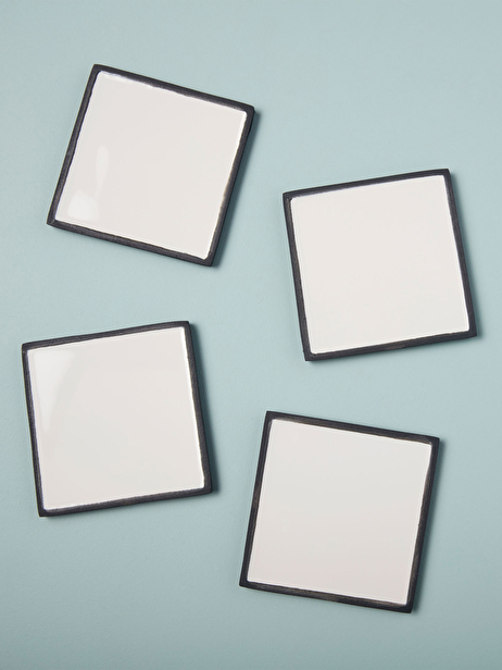 4 CROKI COASTERS -  Black white , Home design Bensimon
