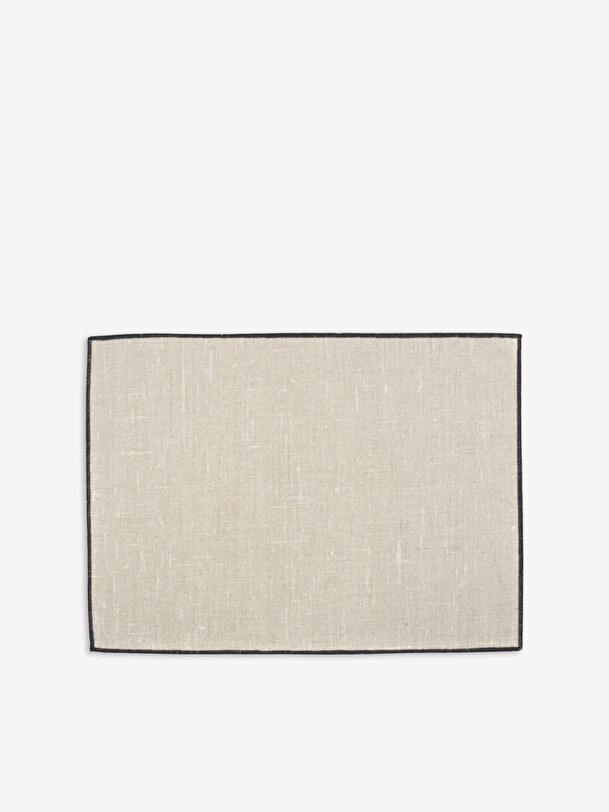 SET OF NATURAL COATED LINEN TABLE SET 35X48 - Natural , Home design Bensimon