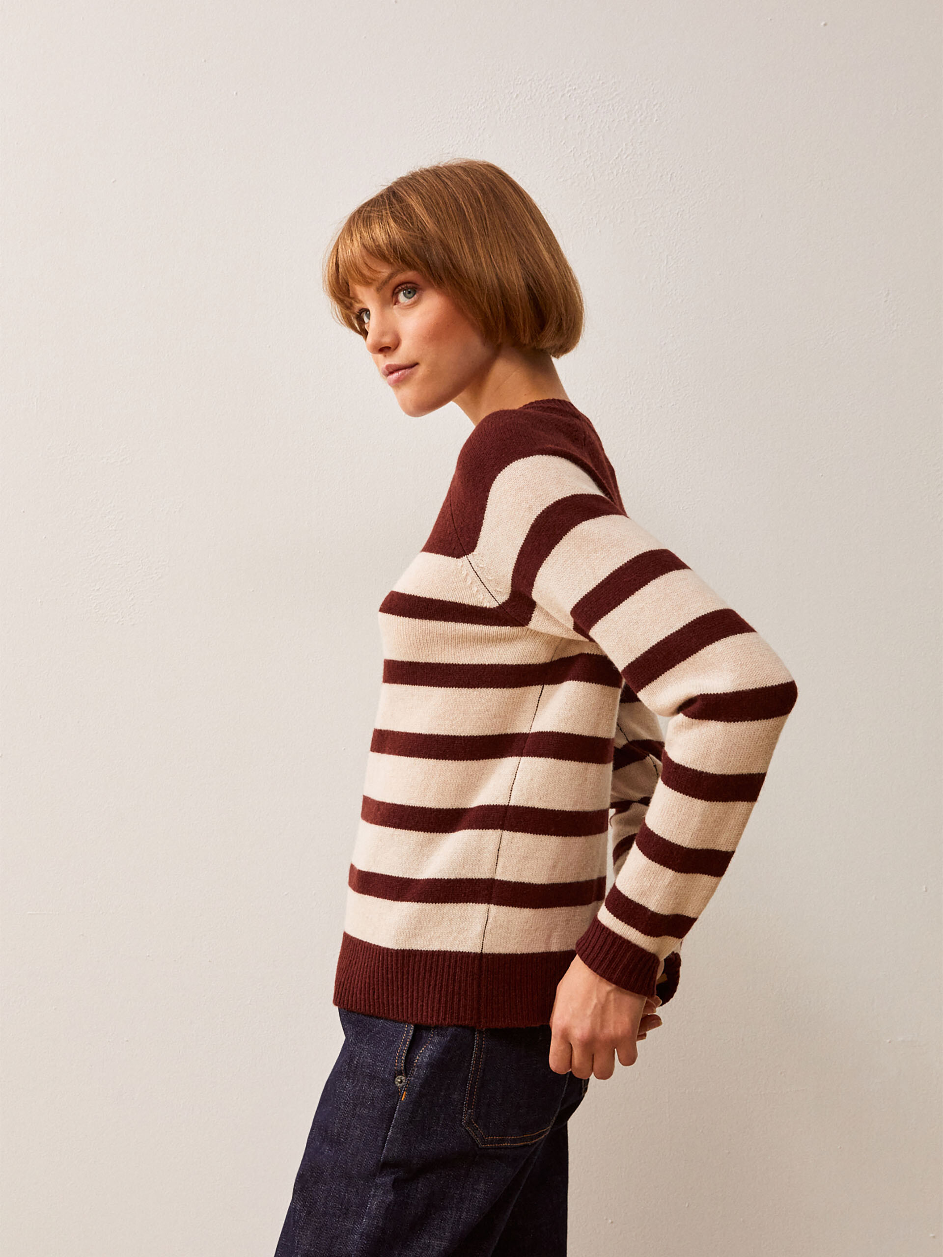 INDICO SWEATER -  Mahogany , Ready-to-wear Bensimon