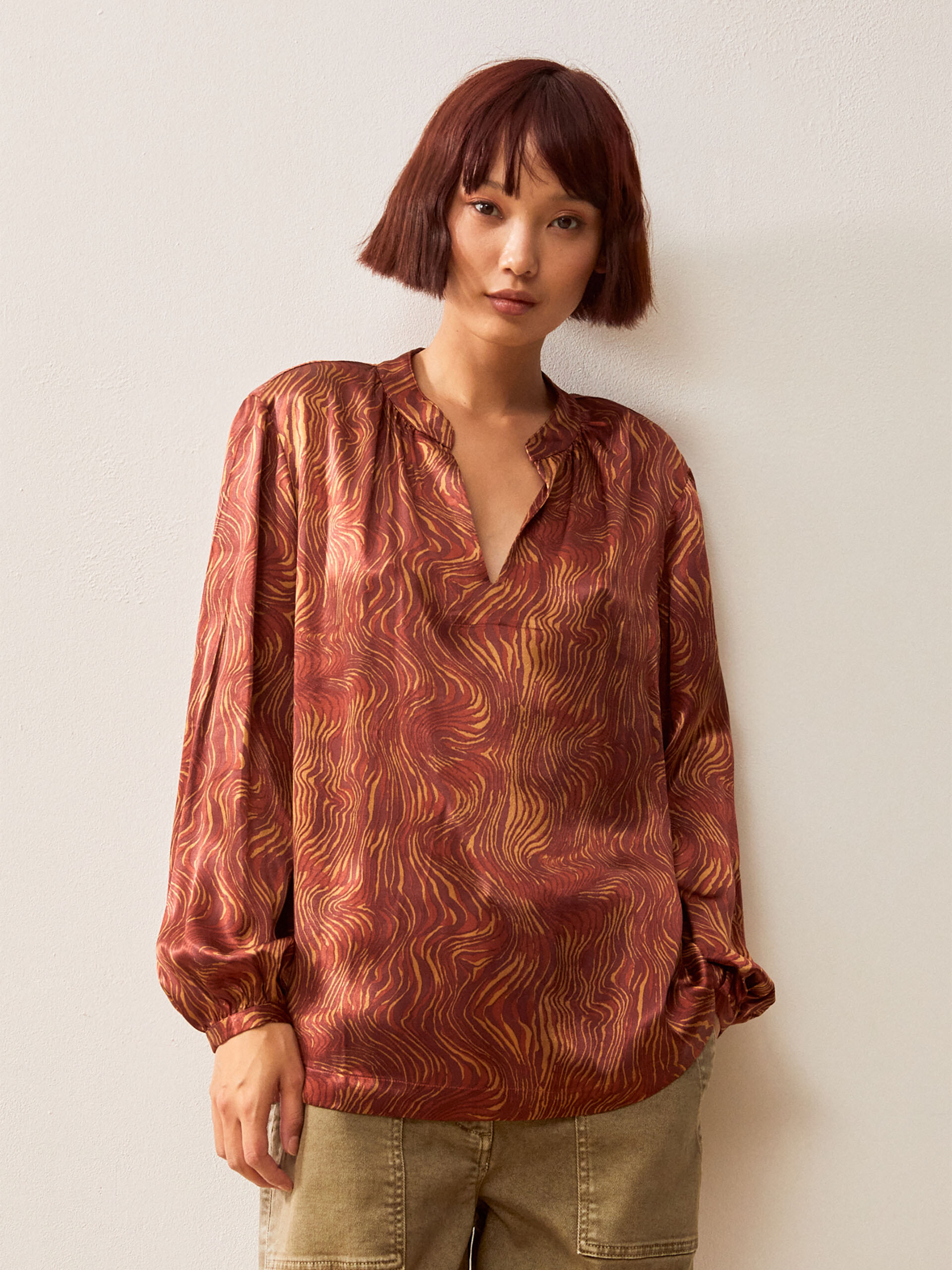 AZENOR BLOUSE -  Moire print , Ready-to-wear Bensimon