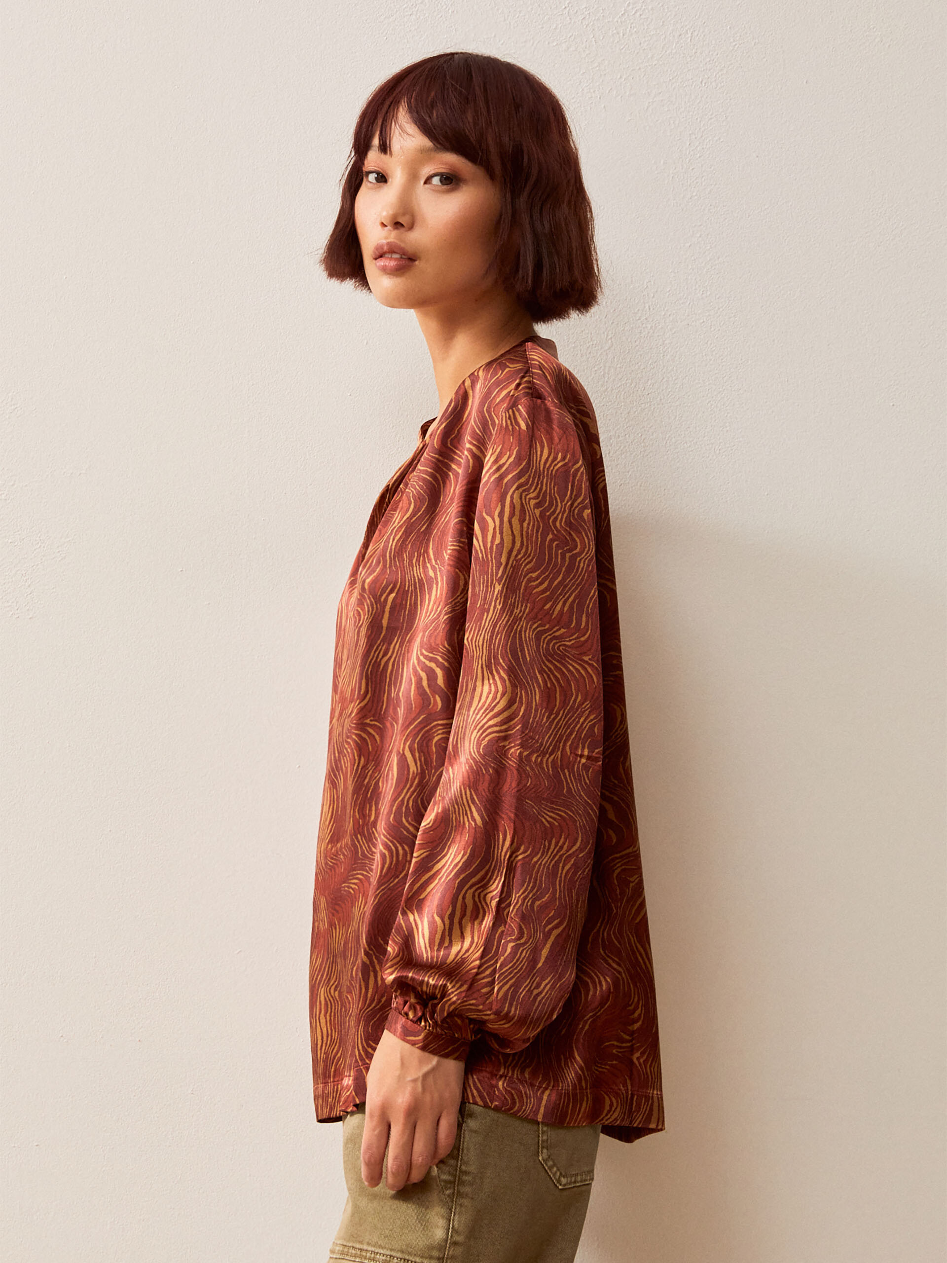 AZENOR BLOUSE -  Moire print , Ready-to-wear Bensimon