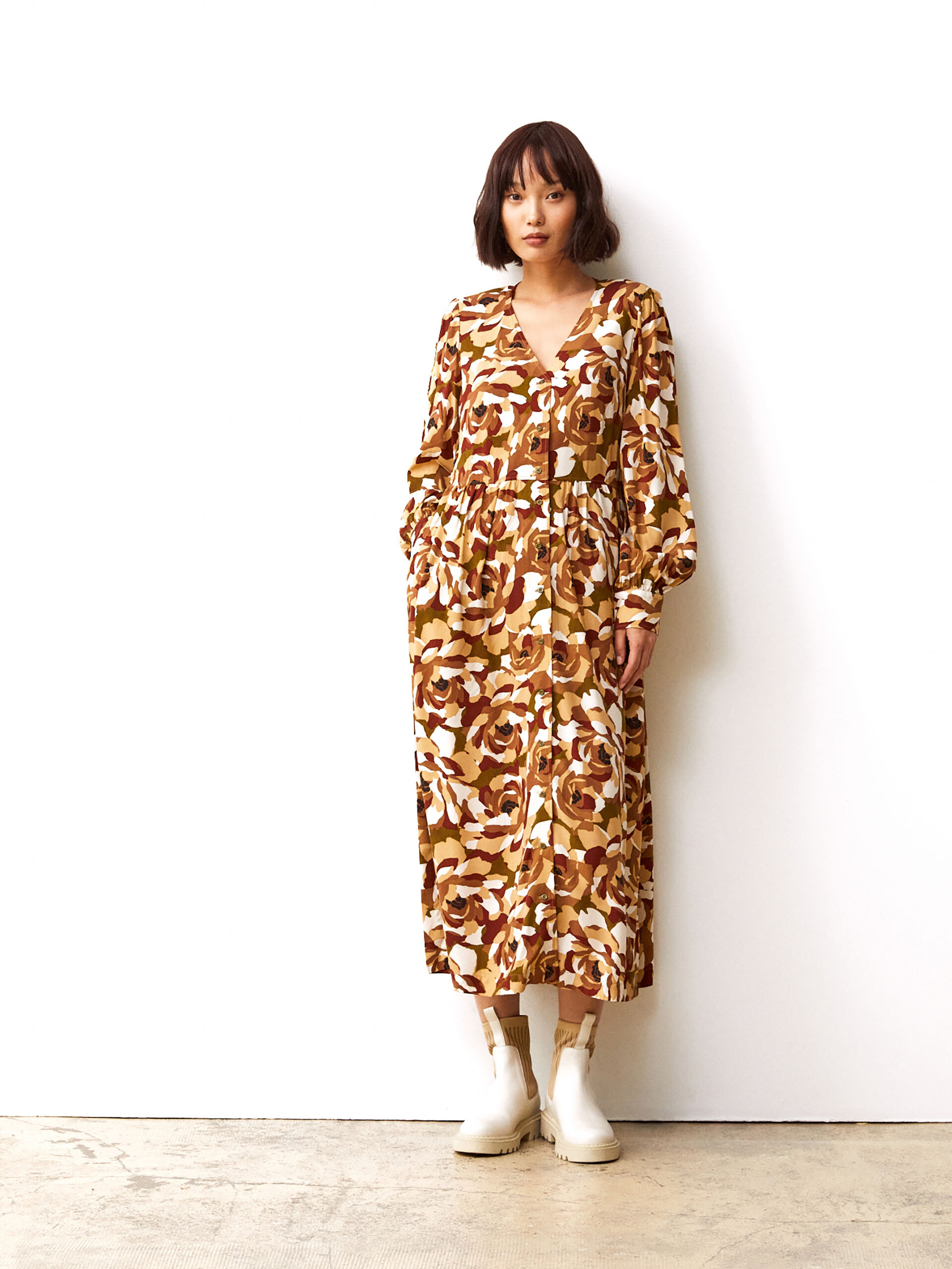 FABRIZIANA DRESS -  Fall flowers , Ready-to-wear Bensimon
