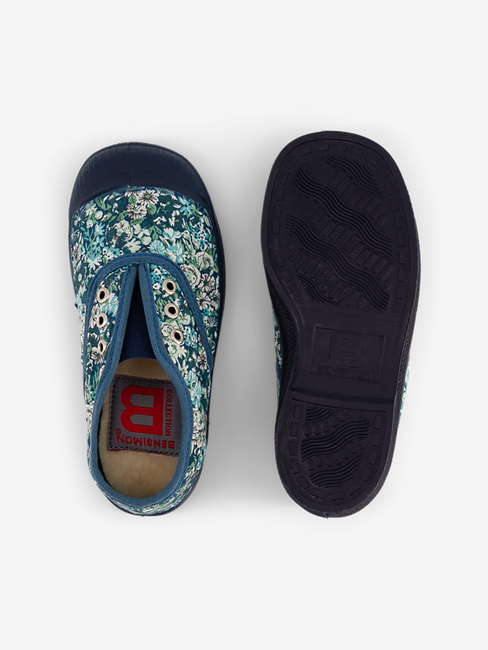 LIBERTY ELLY CHILDREN TENNIS - Blue flowers , Tennis & Shoes Bensimon
