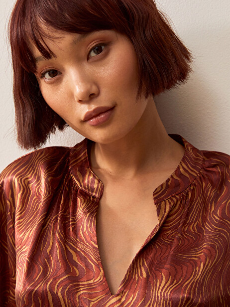 AZENOR BLOUSE -  Moire print , Ready-to-wear Bensimon