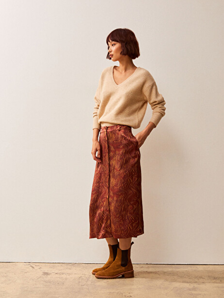IDOYA SKIRT -  Moire print , Ready-to-wear Bensimon