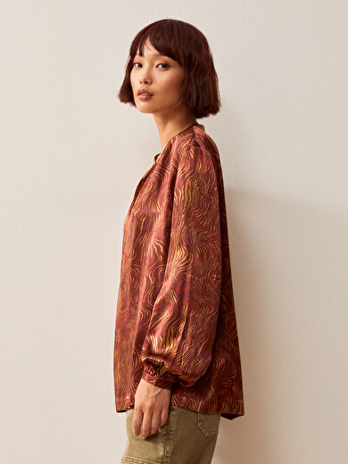 AZENOR BLOUSE -  Moire print , Ready-to-wear Bensimon