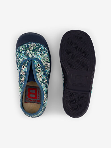 LIBERTY ELLY CHILDREN TENNIS -  Blue flowers , Tennis & Shoes Bensimon