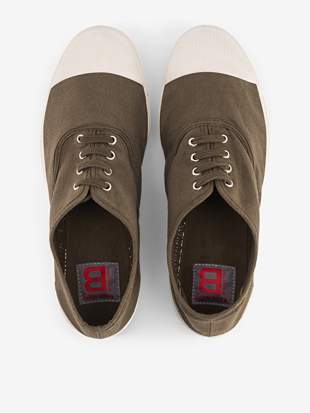WOMAN LACE-UP TENNIS -  Khaki , Tennis & Shoes Bensimon