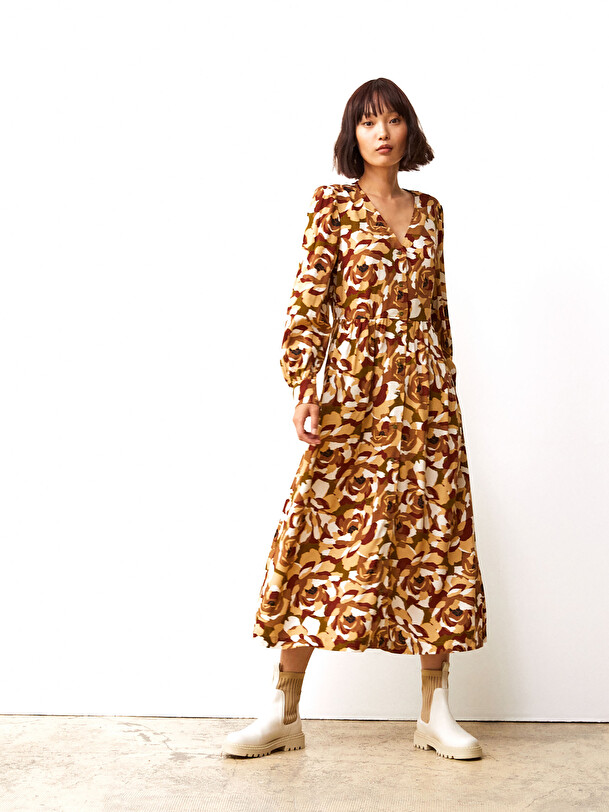 FABRIZIANA DRESS -  Fall flowers , Ready-to-wear Bensimon