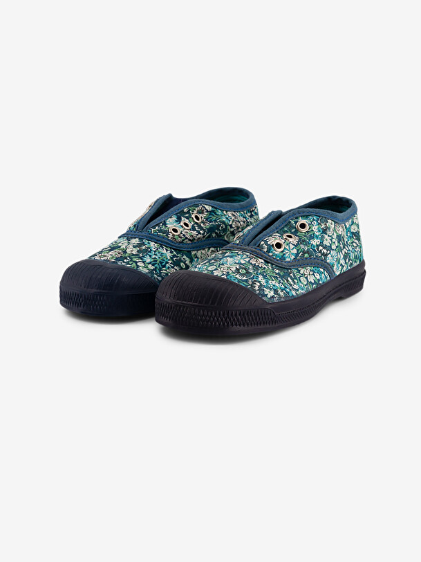 LIBERTY ELLY CHILDREN TENNIS - Blue flowers , Tennis & Shoes Bensimon