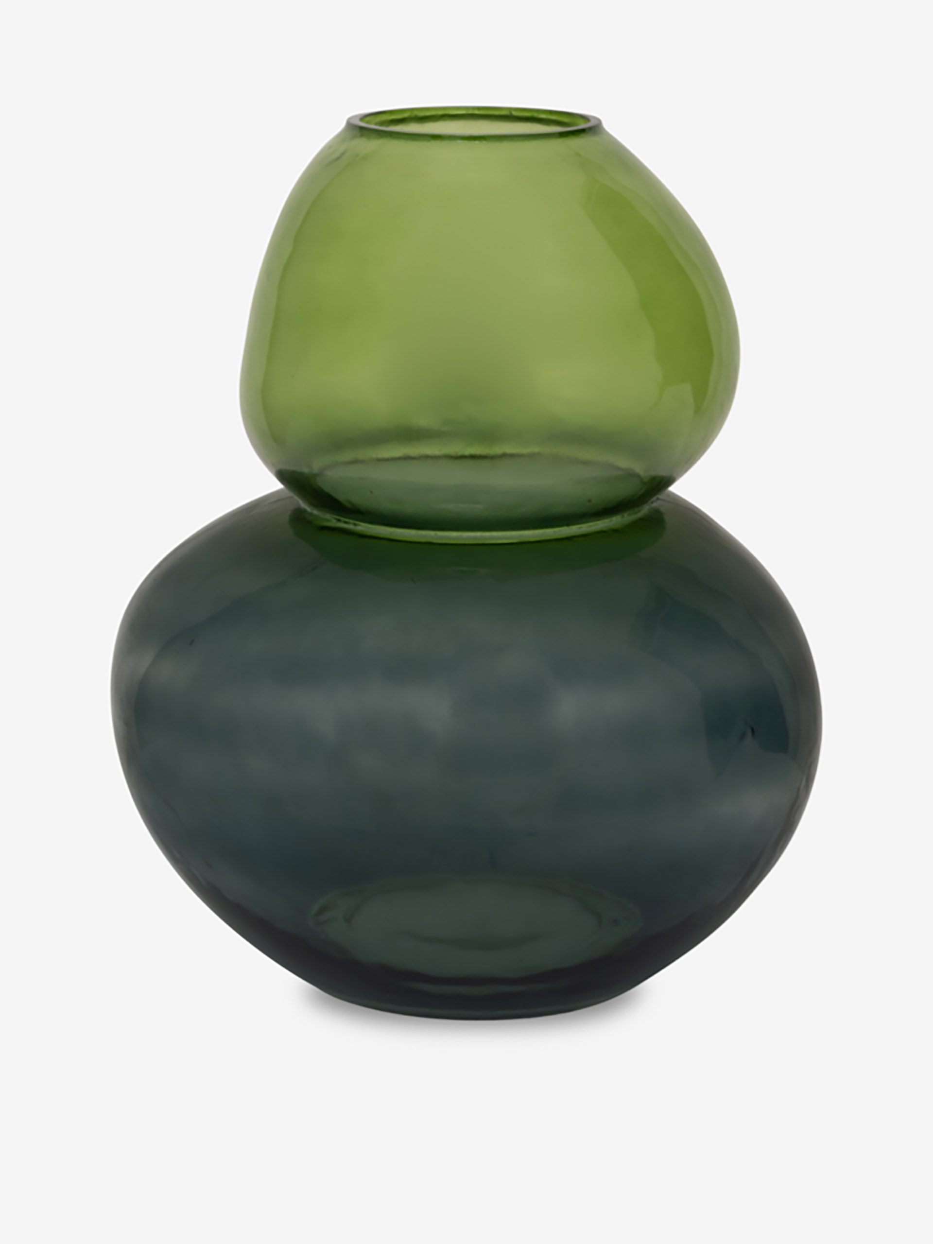 TWO-TONE GREEN BLOWN GLASS VASE - Green , Home design Bensimon