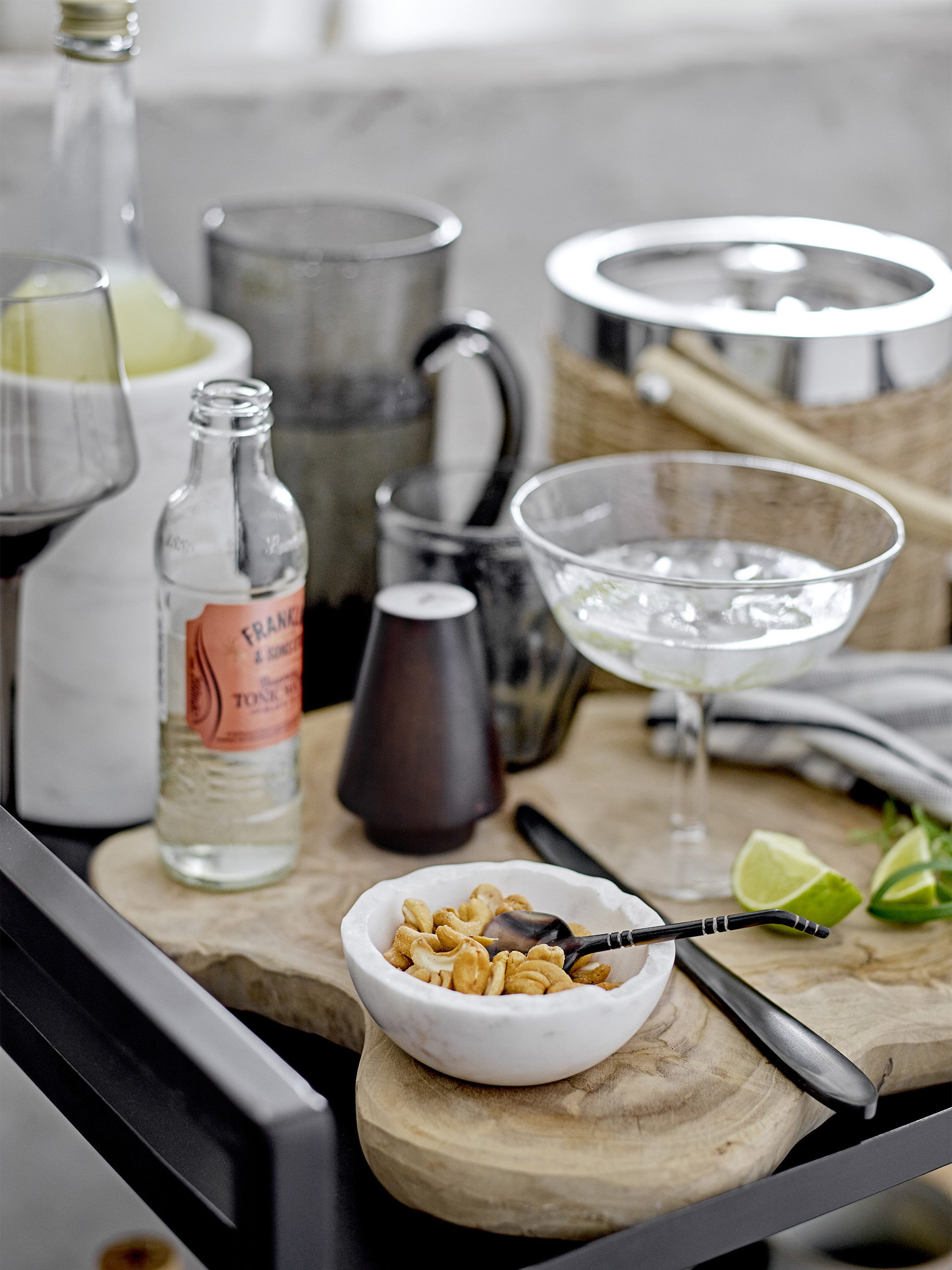 SET 4 HAMMERED CUPS -  Transparent , Home design Bensimon