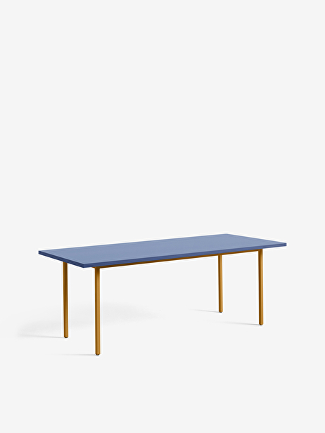 BICOLOR TABLE BLUE OCHRE FOOT 200X90 -  Blue , Home design Bensimon