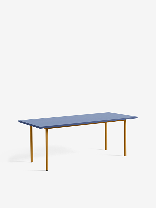 BICOLOR TABLE BLUE OCHRE FOOT 200X90 - Blue , Home design Bensimon