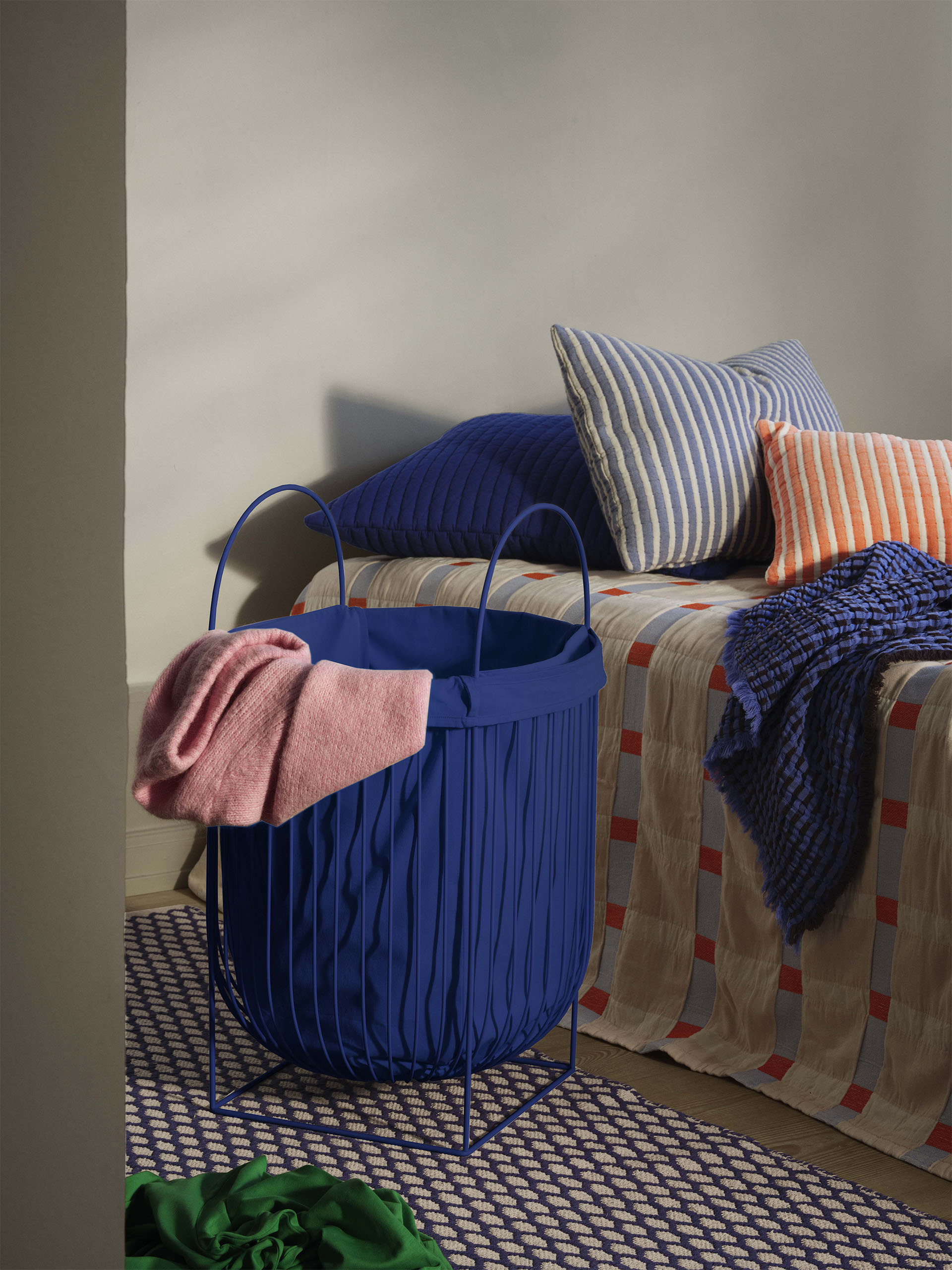 LAUNDRY BASKET BAG REMOVABLE BLUE 21X30X42 -  Blue , Home design Bensimon
