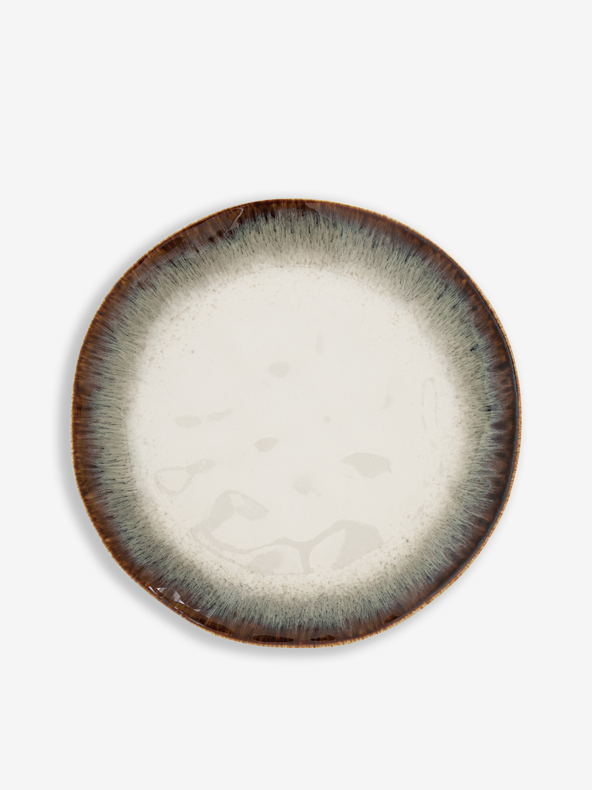 IRIS BROWN PLATE D21 PORCELAIN -  Brown , Home design Bensimon
