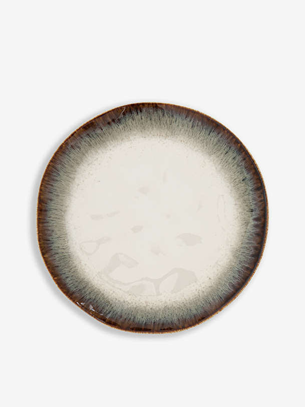 IRIS BROWN PLATE D21 PORCELAIN -  Brown , Home design Bensimon