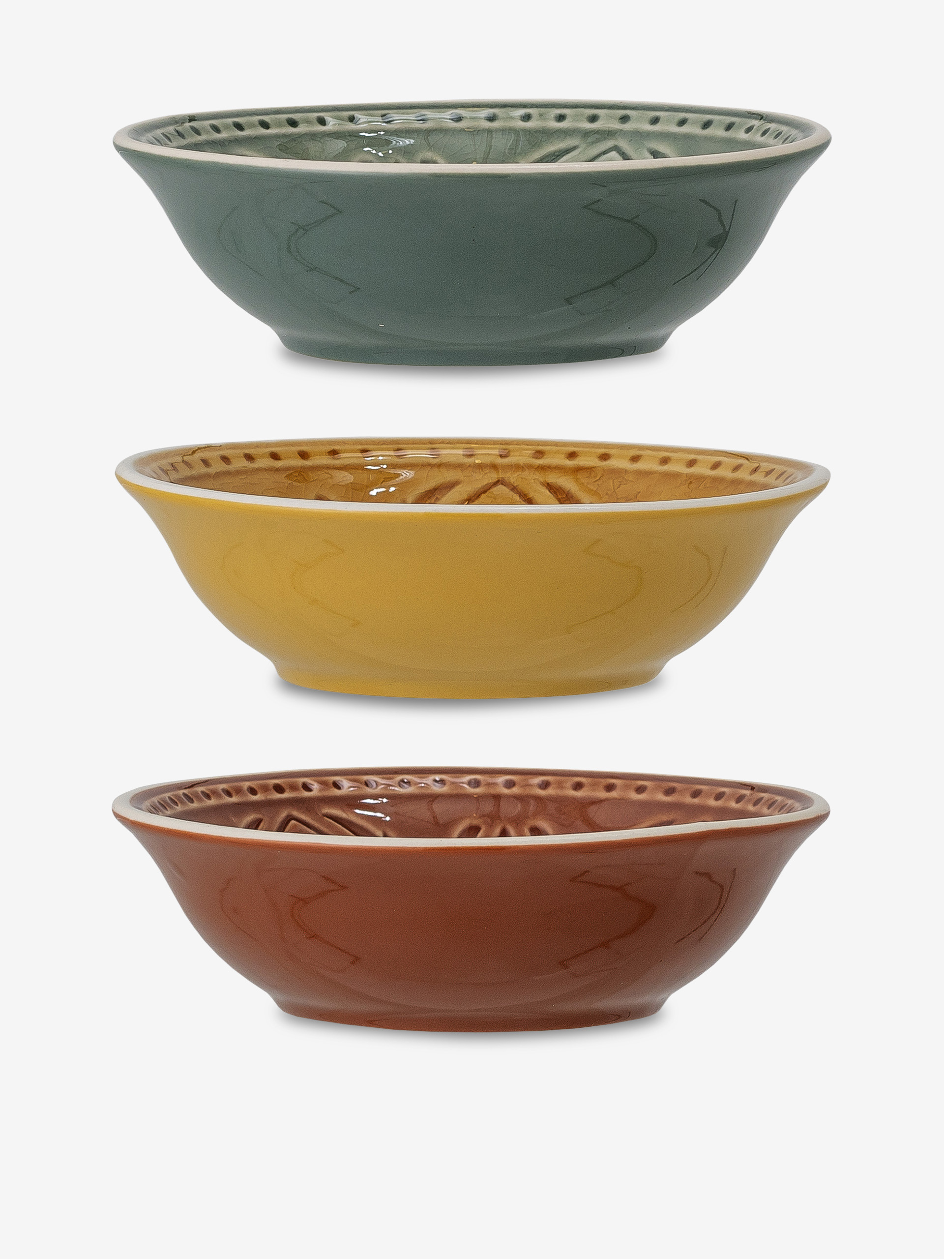SET OF 3 RETRO GRES BOWLS D13 - Multicolored , Home design Bensimon
