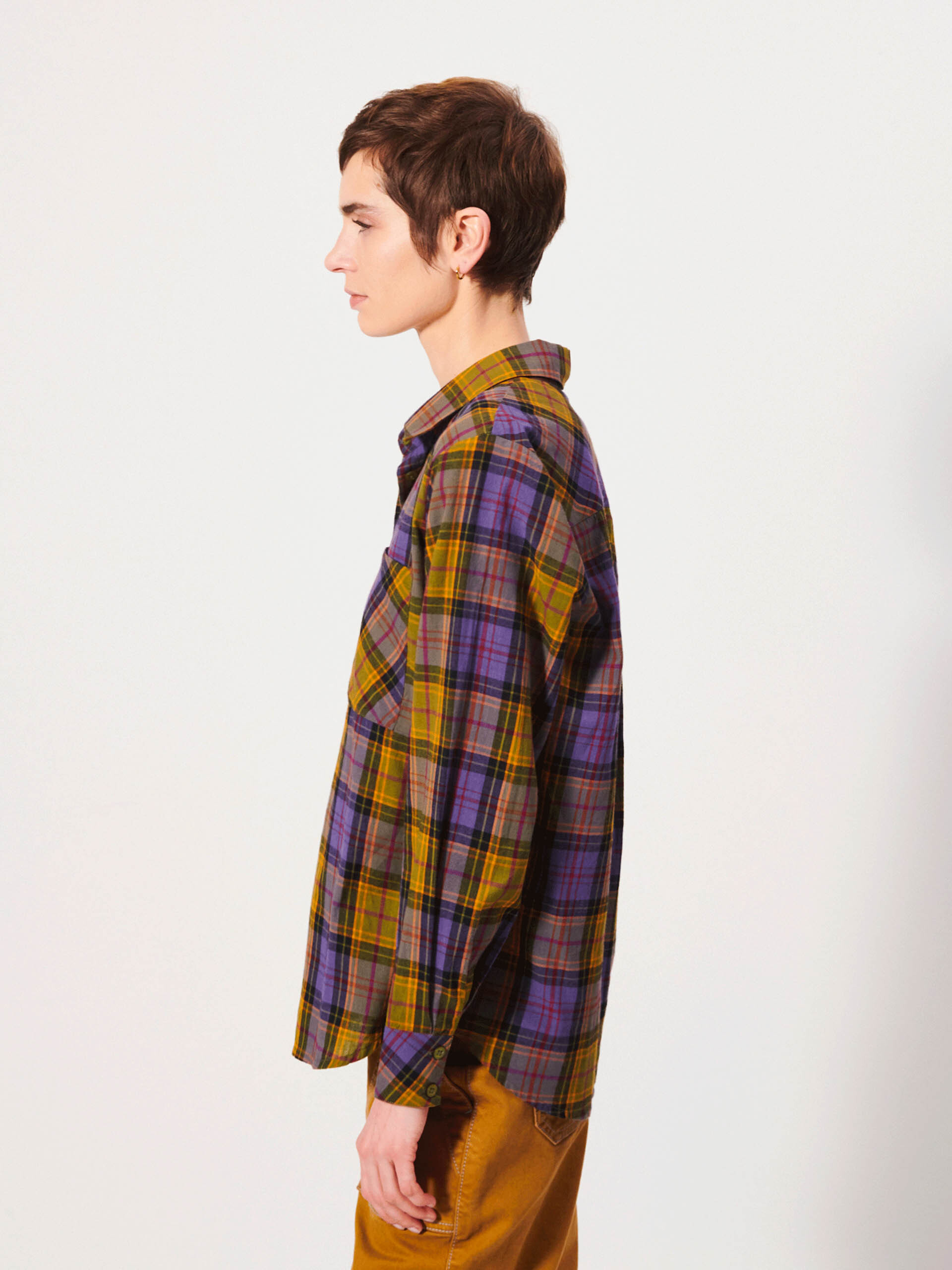 HILARIO SHIRT -  Blue-kaki checks , Ready-to-wear Bensimon