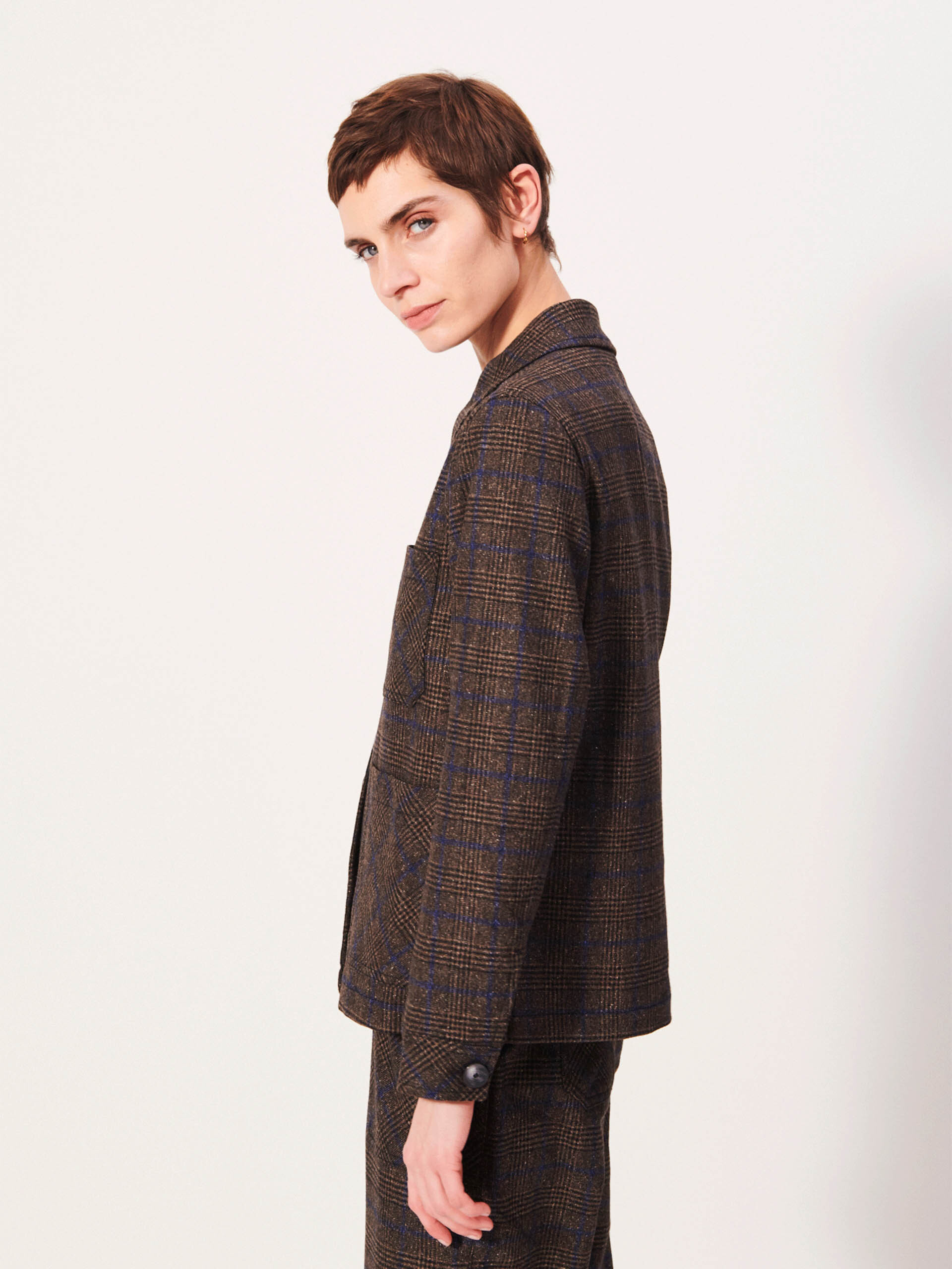 GOLTA JACKET - Flanelle checks , Ready-to-wear Bensimon