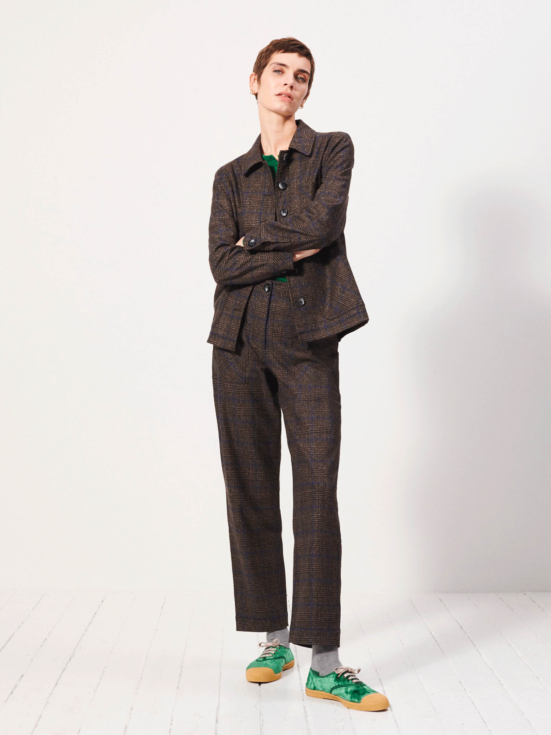 GOLTA JACKET - Flanelle checks , Ready-to-wear Bensimon