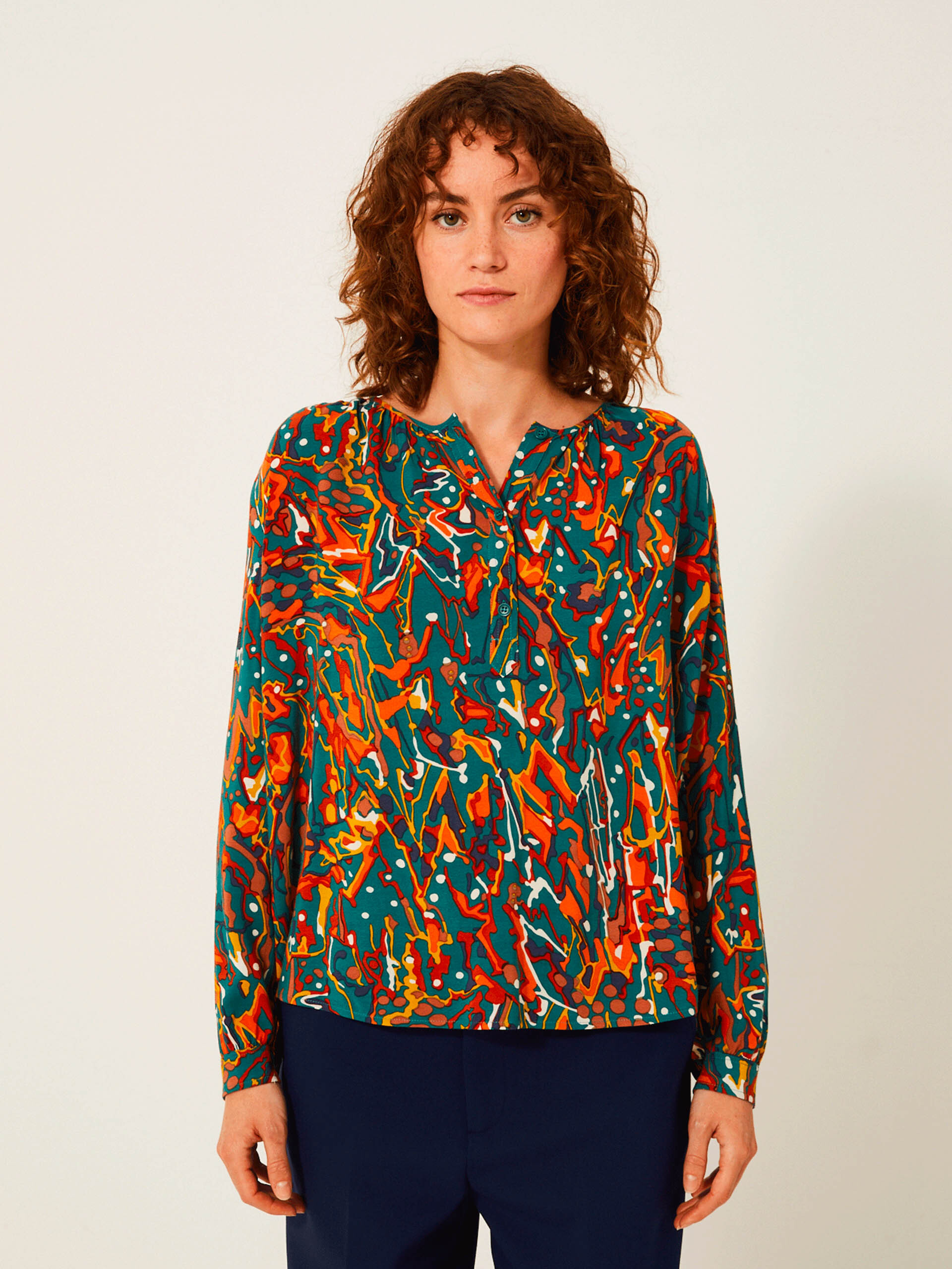 JOANIE BLOUSE ML -  Sky view , Ready-to-wear Bensimon