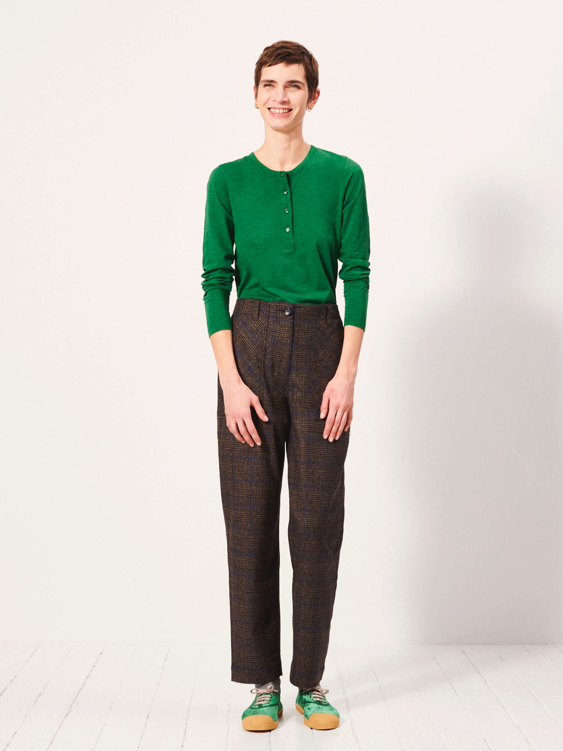 HUGUES TROUSERS - Flanelle checks , Ready-to-wear Bensimon