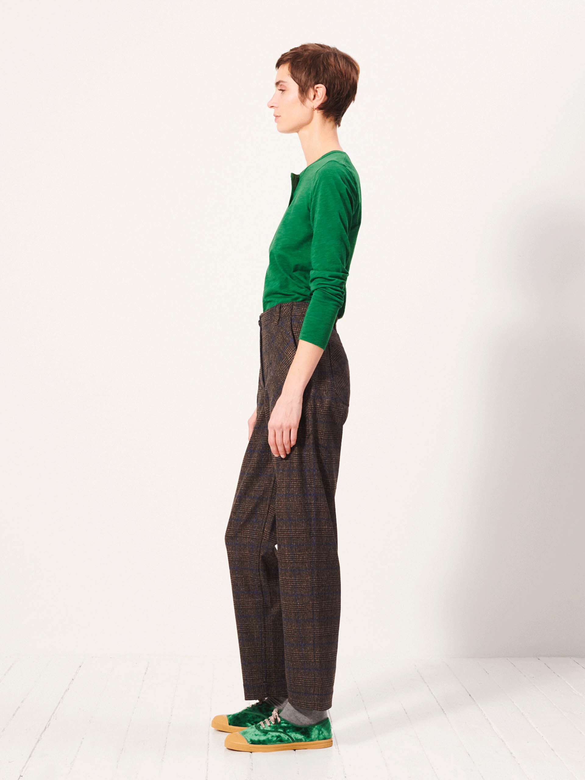 HUGUES TROUSERS - Flanelle checks , Ready-to-wear Bensimon
