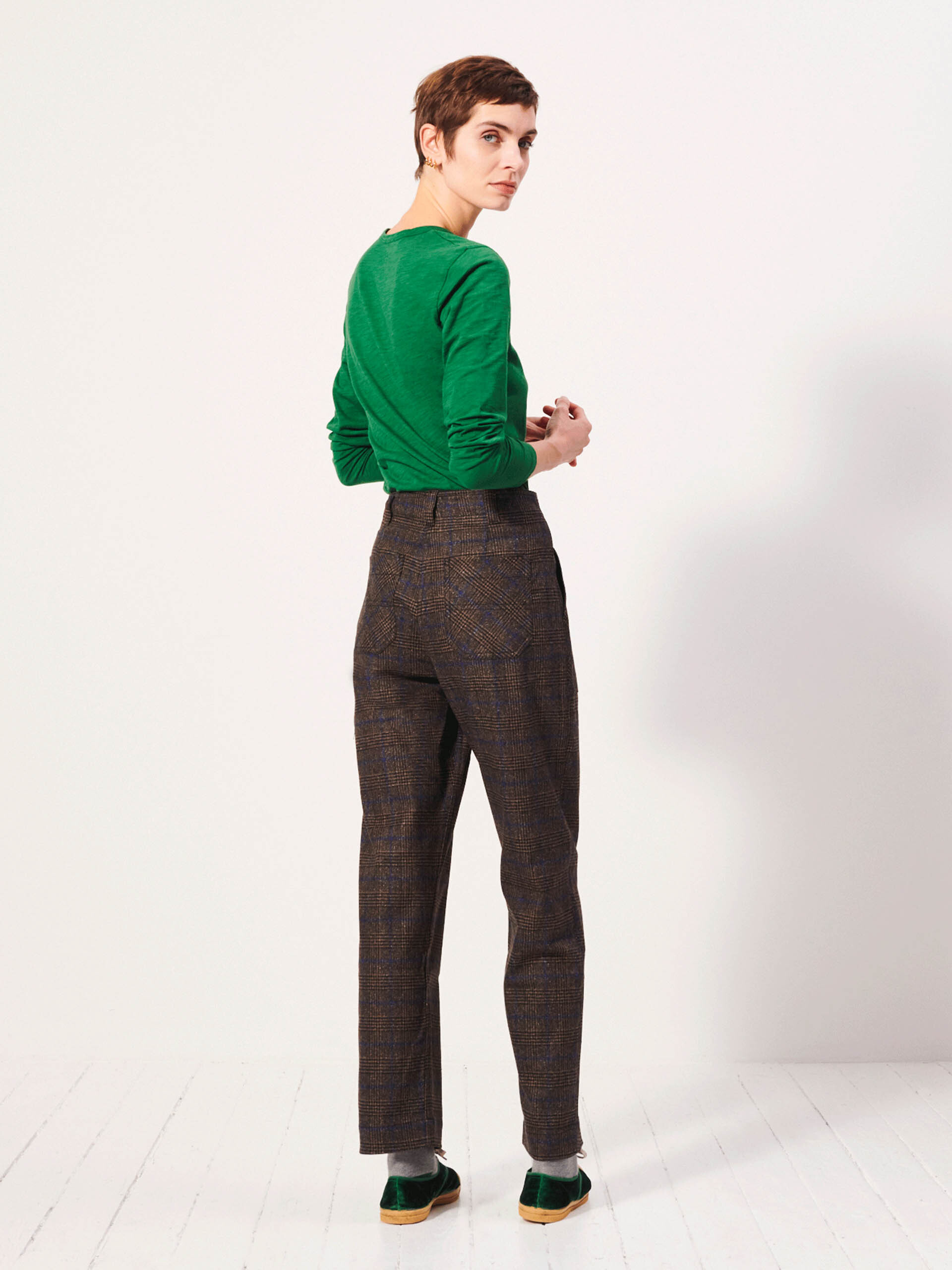 HUGUES TROUSERS - Flanelle checks , Ready-to-wear Bensimon