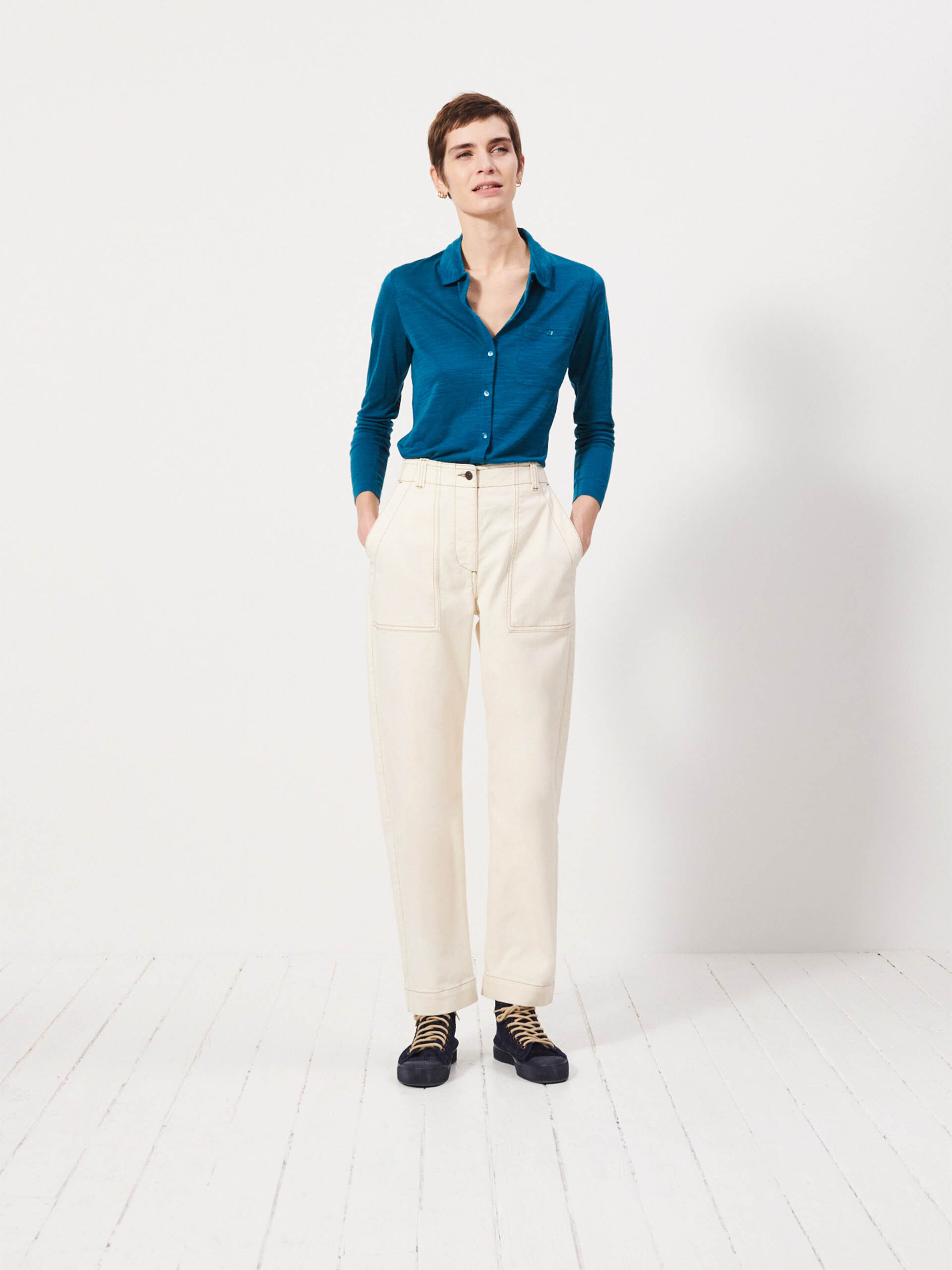 HUGUES TROUSERS -  Ecru , Ready-to-wear Bensimon