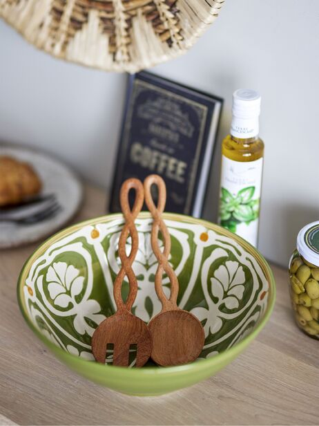 SET OF 2 DOUSSIE TWISTED WOOD CUTLERY -  Natural , Home design Bensimon