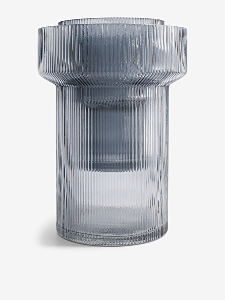 XL GRAY STRIPE VASE -  Grey , Home design Bensimon