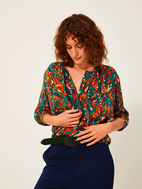 JOANIE BLOUSE ML -  Sky view , Ready-to-wear Bensimon