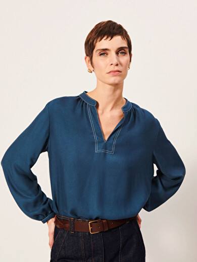AZENOR BLOUSE -  Cobalt , Ready-to-wear Bensimon