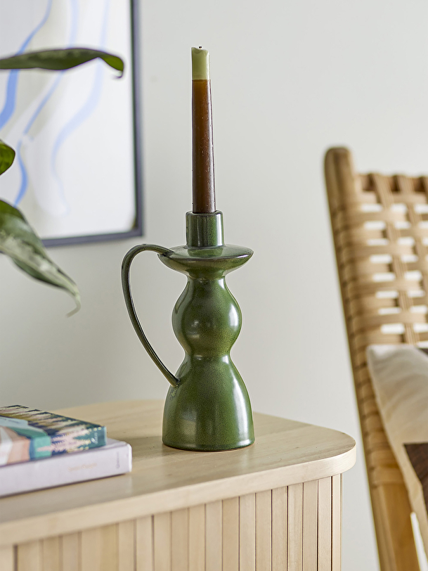 VINTAGE CANDLE HOLDER L - Green , Home design Bensimon