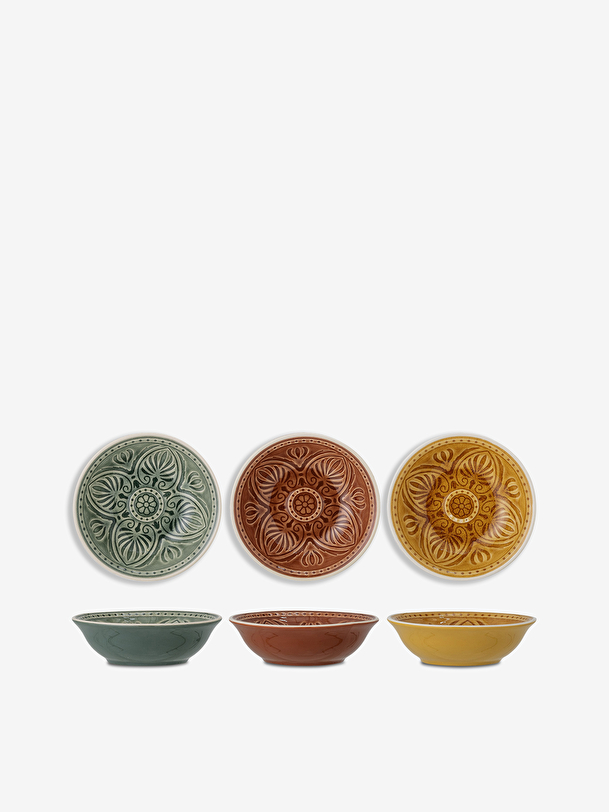SET OF 3 RETRO GRES BOWLS D13 - Multicolored , Home design Bensimon