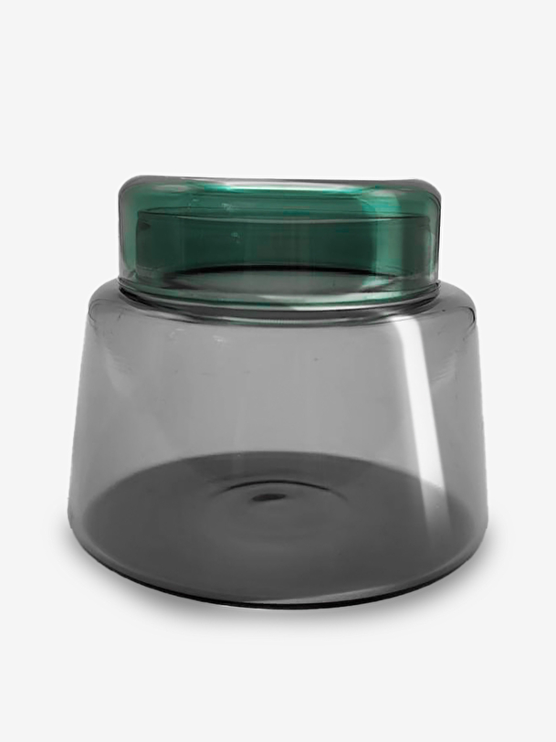 BICOLOR GRAY GREEN POT - Smoke gray , Home design Bensimon