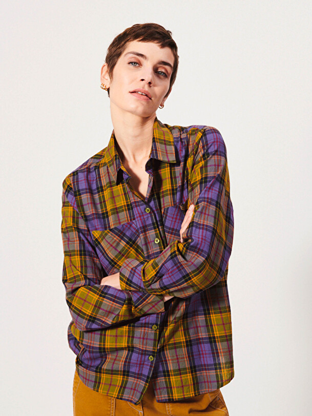 HILARIO SHIRT -  Blue-kaki checks , Ready-to-wear Bensimon