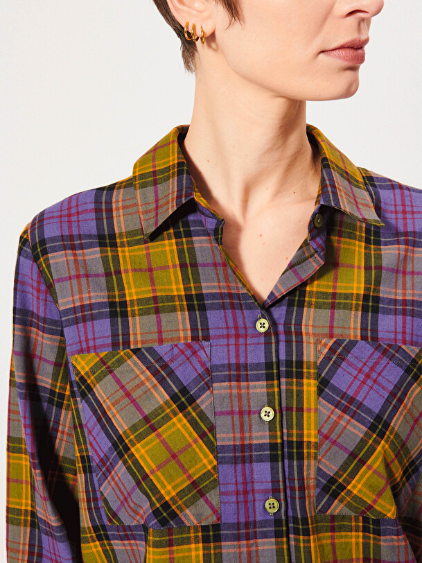HILARIO SHIRT -  Blue-kaki checks , Ready-to-wear Bensimon