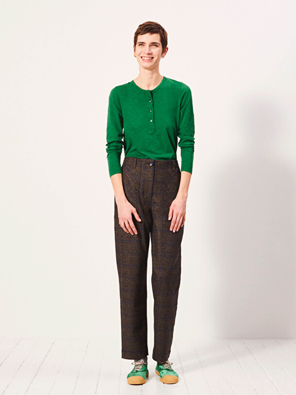 HUGUES TROUSERS - Flanelle checks , Ready-to-wear Bensimon